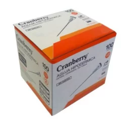 Aguja hipodérmica 25g x 5/8 caja x 100 unidades Cranberry