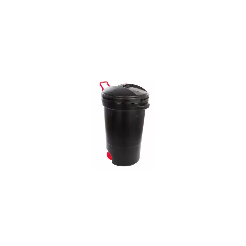Basurero con tapa y ruedas de 125 litros color negro