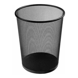 Papelero de rejilla color negro 27x25 cm csc