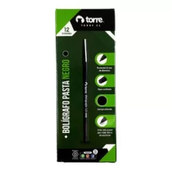 Lápiz pasta negro caja de 12 unidades 1.0 MM LB Torre