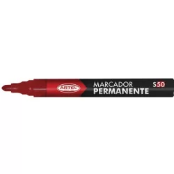 Plumón permanente rojo punta red S50 Artel